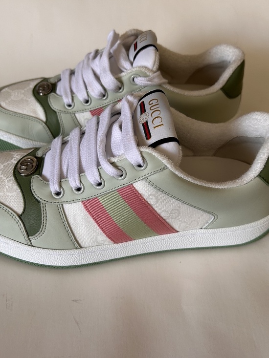 GUCCI Women's Screener WMNS White Original "GG" Canvas Sneaker Size 7.5 NIB - Picture 8 of 12